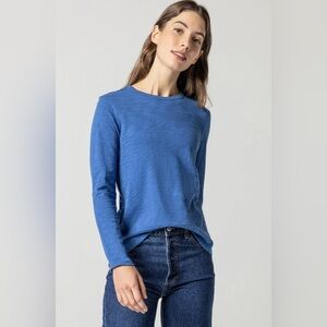 Lilla P long sleeve back seam blue Crewneck‎ size M